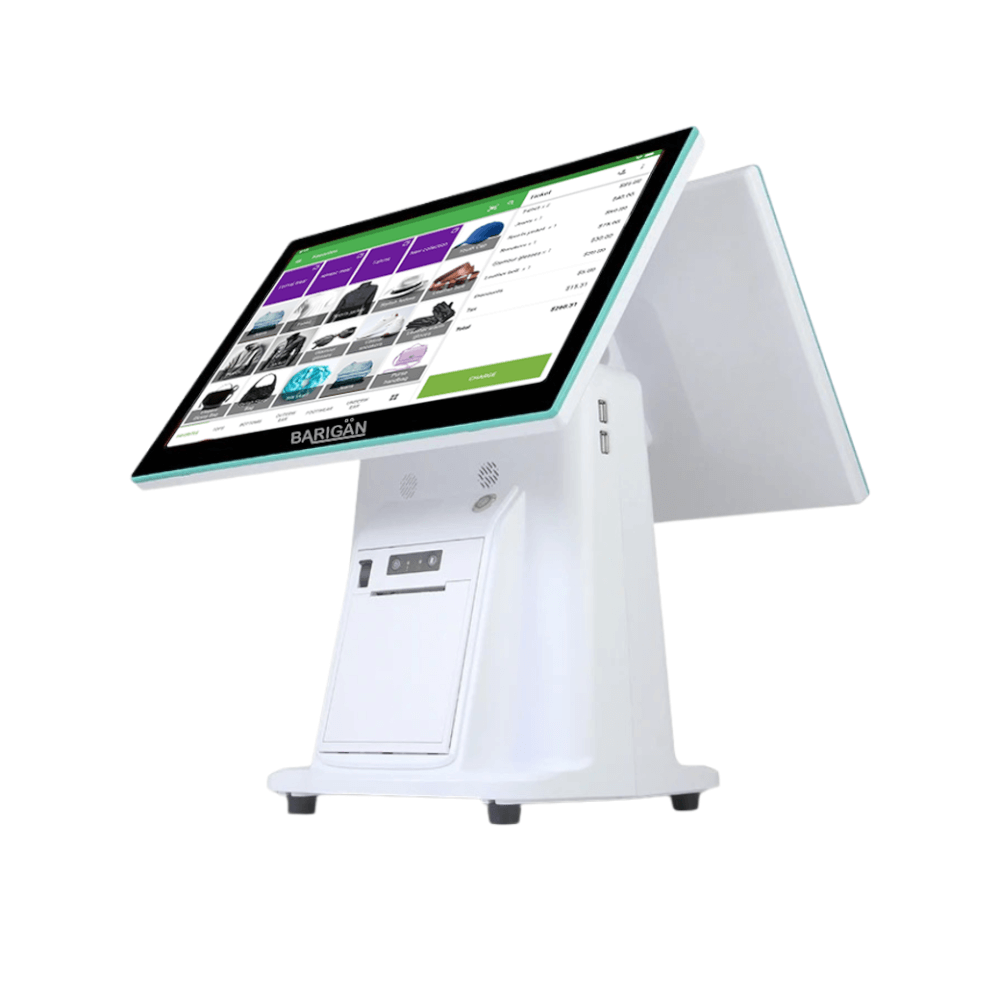 เครื่อง POS 2 จอ BARIGAN POS ระบบ ANDROID 11 พร้อมเครื่องพิมพ์ใบเสร็จในตัว
